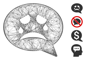 linear tiers smiley message mesh vector image