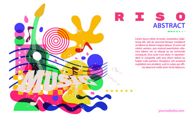 Retro Riso Abstract Music Background vector image