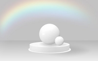 empty 3d round square and rectangular podiums vector image
