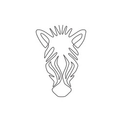 one continuous line drawing zebra head vector image