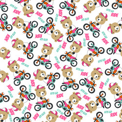 Seamless Pattern Texture With Cute Little Bear Vector Image