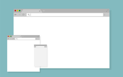 set of open internet browser window on computer vector