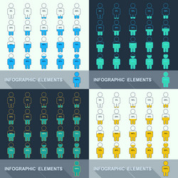 set segmented charts in the form of people vector