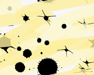 Artistic color brushed yellow paint with black vector