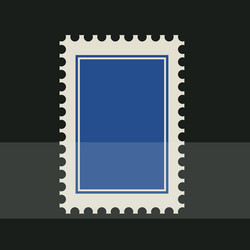 blue blank postage stamp toothed border sticker vector