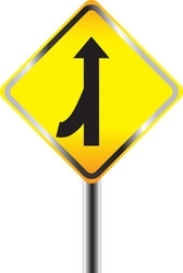 Caution sign road Royalty Free Vector Image - VectorStock