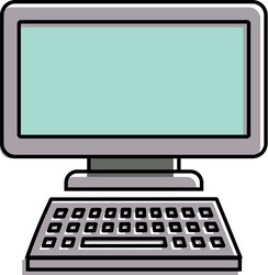 computer monitor with keyboard technology gadget vector image