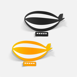 Realistic design element airship vector