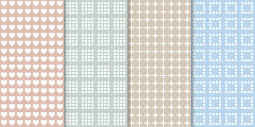 Set of minimal geometric texture seamless patterns vector