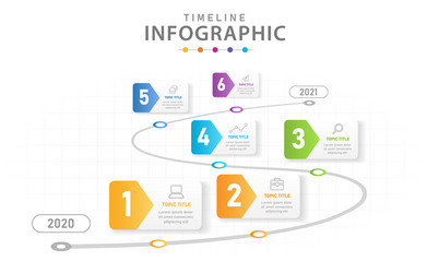 Timeline Roadmap Diagram - 6 Steps vector image