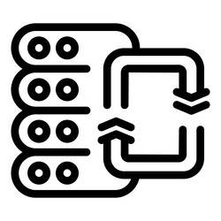 data exchange system connecting with server vector image