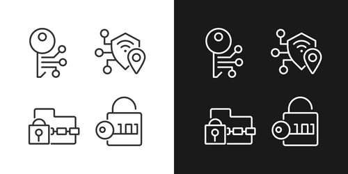 encryption technologies pixel perfect linear vector image