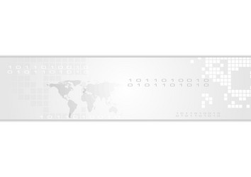 grey abstract technology banner header vector