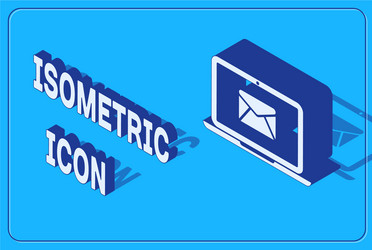 isometric laptop with envelope and open email vector image