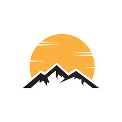 Mount sun logo design icon Royalty Free Vector Image