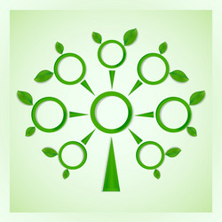 tree with circles and leaves on the branches vector image
