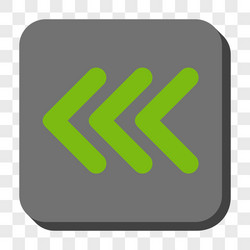 triple arrowhead left rounded square button vector image