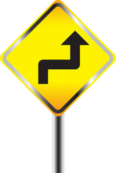 Caution sign road Royalty Free Vector Image - VectorStock