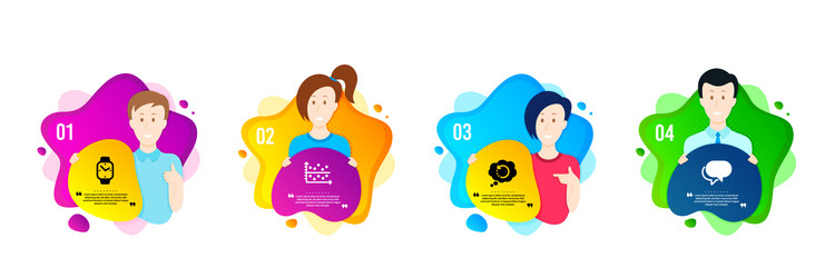 recovery data dot plot and smartwatch icons set vector image