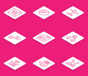 set line processor with microcircuits cpu vector image