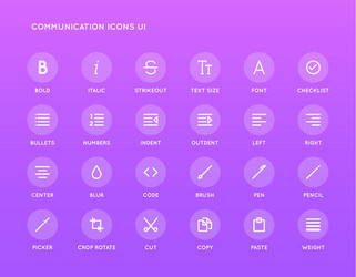 text editing user interface ui icon set high vector image