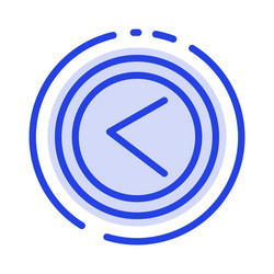 arrow interface left user blue dotted line vector image