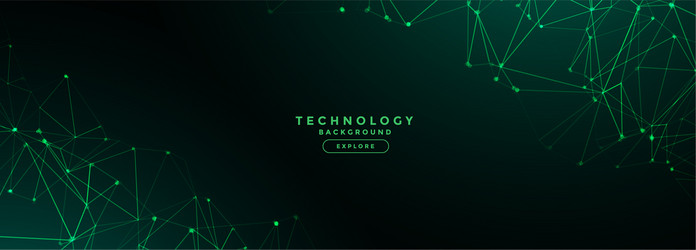 Digital technology network lines mesh banner vector