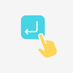flat icon hand click enter button technology vector image