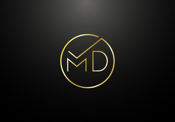 Initial monogram letter m d logo design template Vector Image