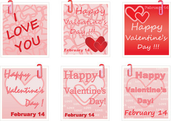 Notes for valentines day vector