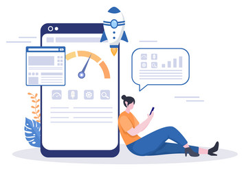 website loading speed optimization with server vector image