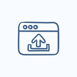 browser window with upload sign sketch icon vector image