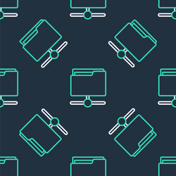 line ftp folder icon isolated seamless pattern vector image