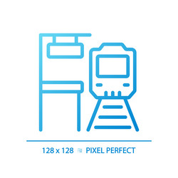 Metro train pixel perfect gradient linear icon Vector Image