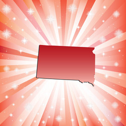 Red South Dakota Stars Vector Image