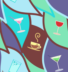 Seamless pattern with cocktails vector