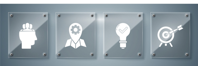 set target with arrow light bulb and check mark vector image