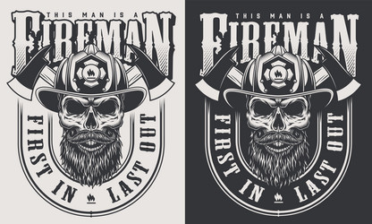 vintage firefighter emblems Vector Image