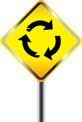 Caution sign road Royalty Free Vector Image - VectorStock