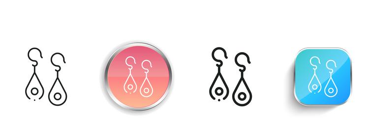 earrings icon thin linear regular and button vector image
