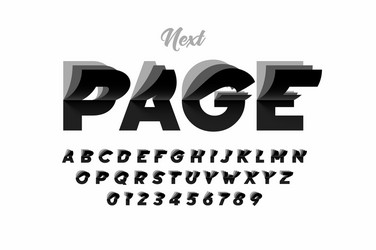 Flip Page Font - Modern Style vector image