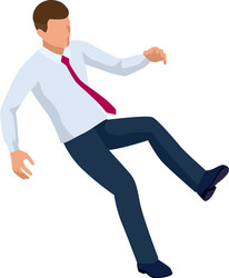 Isometric businessman isolated on write creating vector