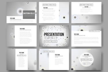 Set of 9 templates for presentation slides vector