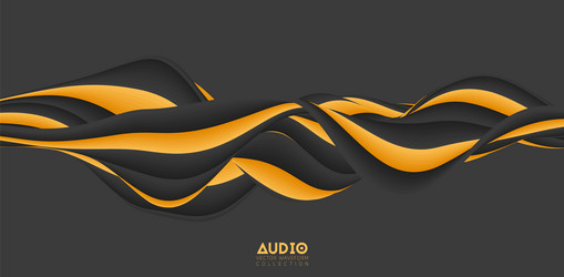 sound wave visualiztion 3d solid waveform voice vector image