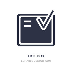 tick box icon on white background simple element vector image