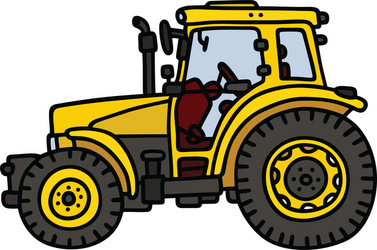 yellow tractor vector