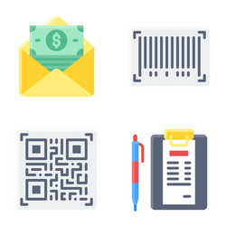 barcode and qr code icon payment related vector image