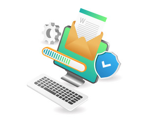 ongoing computer data security analysis vector image