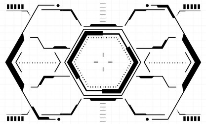 Sci-Fi HUD Interface - Hexagon Display vector image