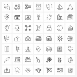 set 49 simple line icons for web and print vector image